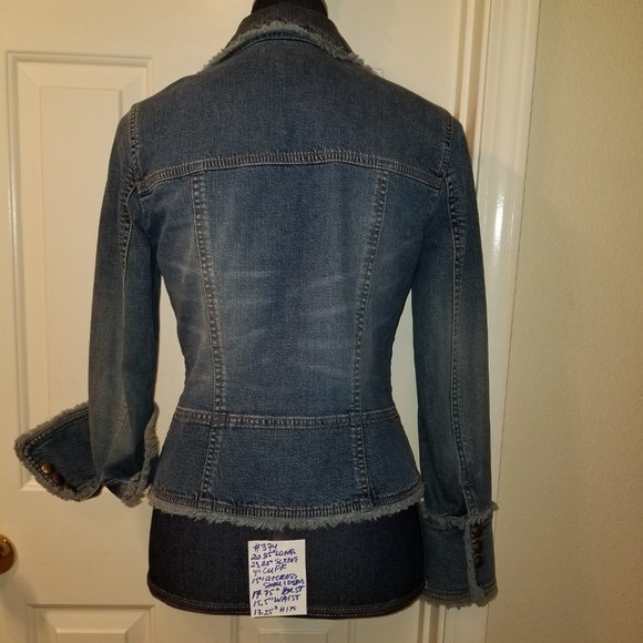 #374 NWT Classique Entier Denim Fringe Jacket SP - Picture 3 of 9